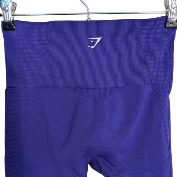 Gymshark Energy + Seamless Cropped Leggings Purple Laser Cut Outs Women's Small - Picture 7 of 13